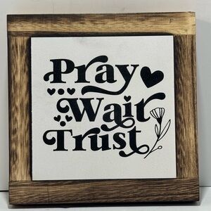 Charming Faith Themed Black and White Wall Art with Wooden Frame